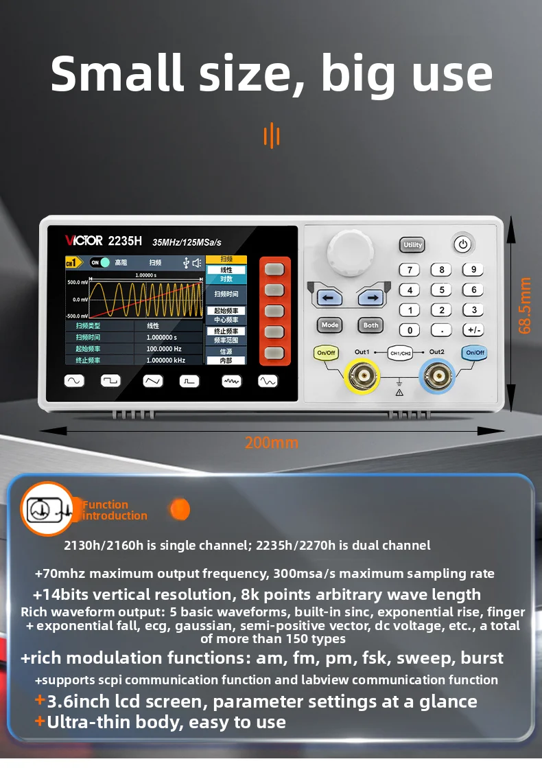 Generator sygnałów VICTOR, poj – Function Arbitrary Waveform Generator recenzja i cena